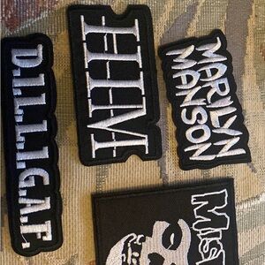 Black and White Band Patch Set